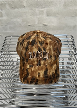 Washed cotton print canvas cap Argan Oil B30200171 Ganni 